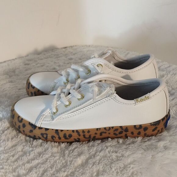 Keds Kickstart White Leather Girls Slipon Sneakers - Picture 1 of 8